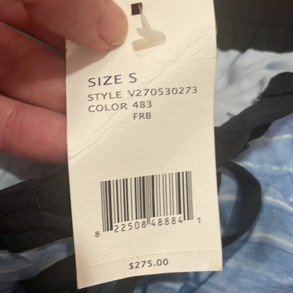 VINCE. Silk Pleated Striped Ombre Blue Mini Skirt Small NWT - Picture 8 of 10